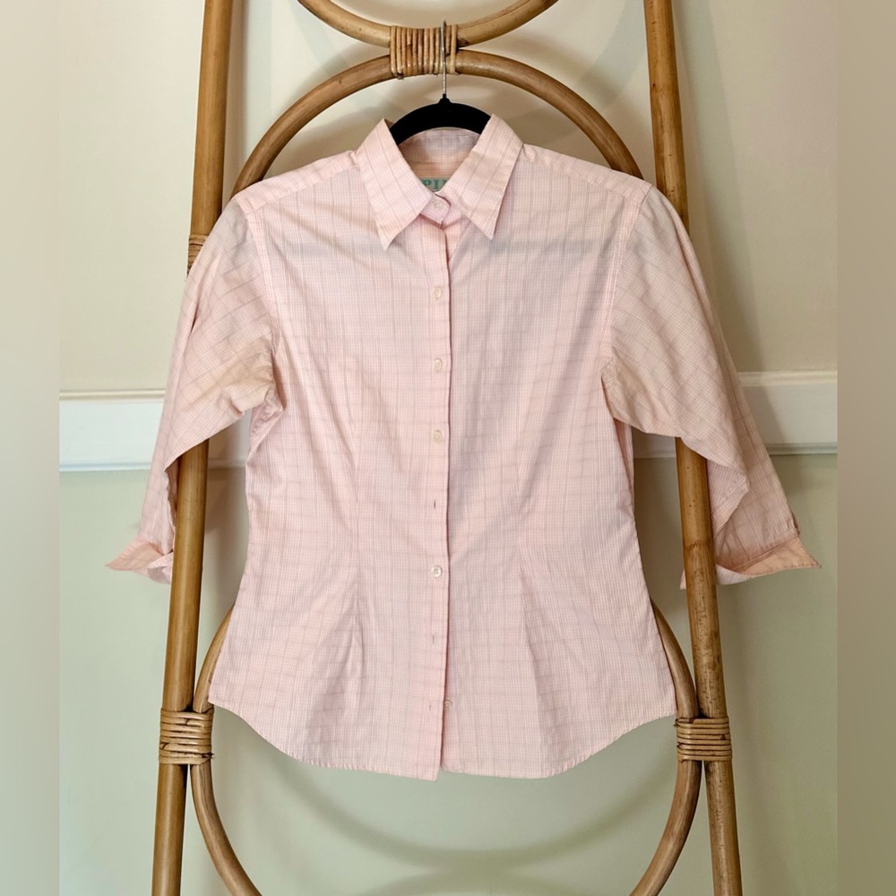 Thomas Pink Superfine Two-Fold Pink Check Button Down